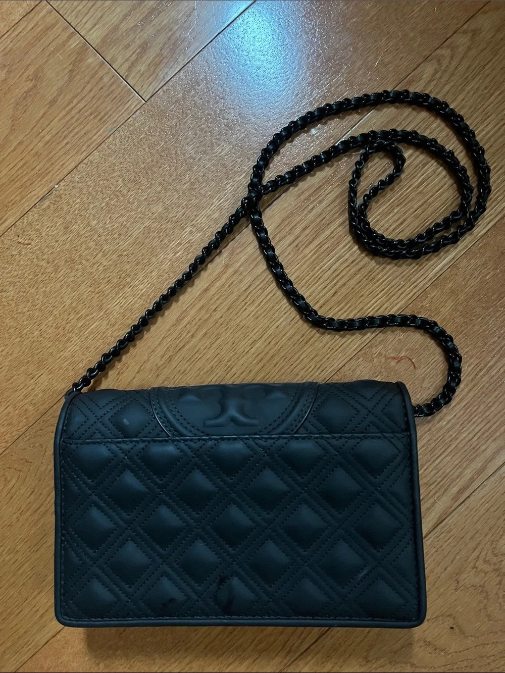 Tory Burch Quilted Leather Black Chain Shoulder Bag